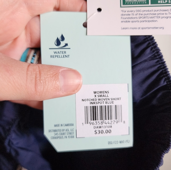 NEW DSG Nylon Woven Navy Blue Shorts Size XS - Picture 3 of 6